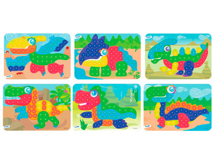 JEU MINILAND PLANCHES DINO 31X21CM PACK DE 6 UNITS