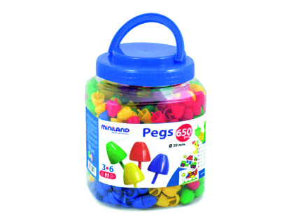 JEU MINILAND PEGS POT DE 650 PICES DE 20 MM