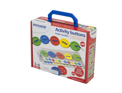 FICHE ACTIVITS BOUTONS MINILAND CONTIENT 40 PICES 5 LACETS ET 12 FICHES ACTIVITS 40MM