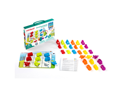 JEU MINILAND TRIE ET COMPTE LES VHICULES CONTIENT 1 GUIDE DIDACTIQUE 36 VHICULES 12 FICHES ACTIVITS