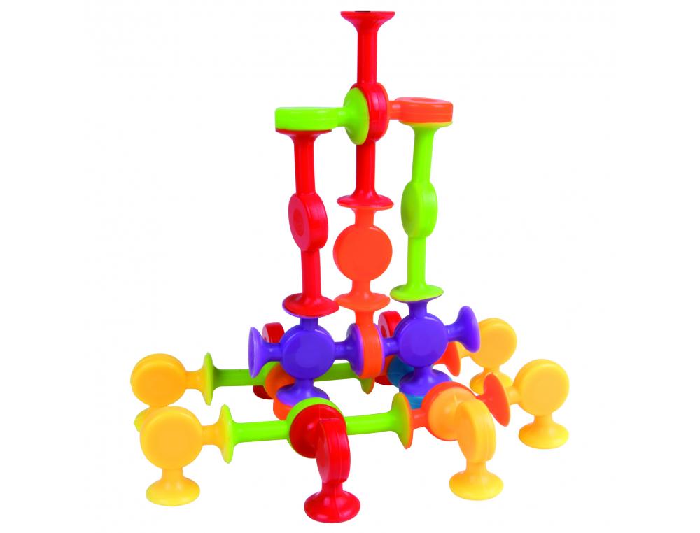 SQUIGZ VENTOUSES LAP SILICONE DOUX 8 FORMES 36 PIECES 8     COLORIS ASSORTIS