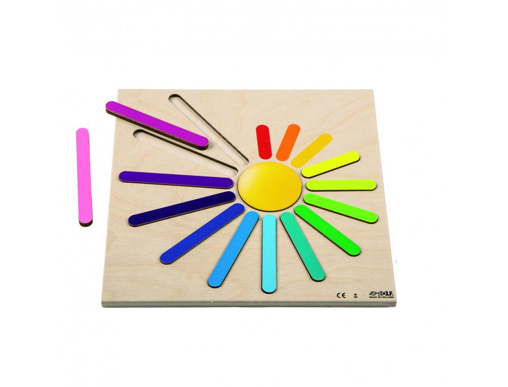 ENCASTREMENT ARC EN CIEL ROLF PUZZLE EN RELIEF LONGUEURS    RAYONS ARC EN CIEL 12 PIECES  ET 1 SUPPORT