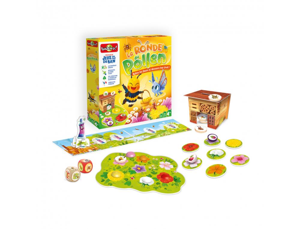 SENSIBILISATION A L ECOLOGIE BIOVIVA LA RONDE DU POLLENJEU COOPERATIF FLEURS FRUITS KIT  COMPLET