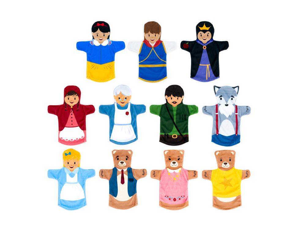 LOT DE 11 MARIONNETTES EN POLYESTER LES CONTES ACHOKA