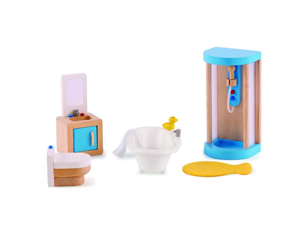 MEUBLES MAISON DE POUPEES SALLE DE BAINS 7 PIECES HAPE