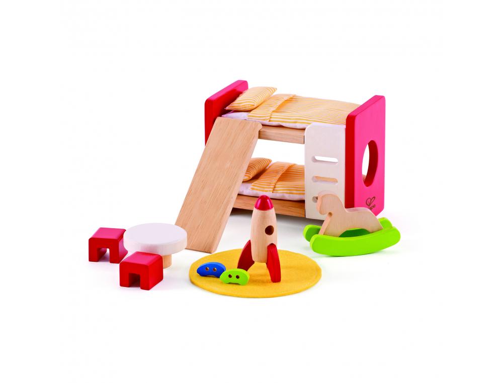 MEUBLES MAISON DE POUPEES CHAMBRE DES ENFANTS 14 PIECES HAPE