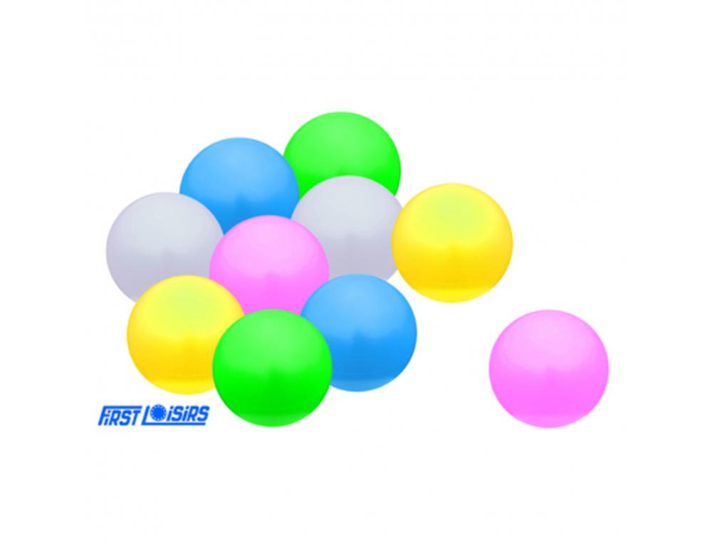 BALLES D EVEIL FIRST LOISIRS EN PVC MATERNELLE REGONFLABLE 7 CM LOT DE 10 COLORIS        ASORTIES