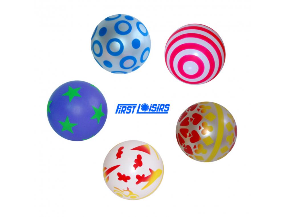 BALLONS D EVEIL FIRST LOISIRS BALLON DE JEU PVC 18 CM       REGONFLABLE AVEC MOTIFS 18 CM 160GR