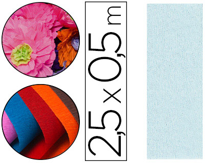 PAPIER CRPON CLAIREFONTAINE DENSIT CRPAGE 60% 40G/M2 50CMX2.5M UNICOLORE BLEU TURQUOISE