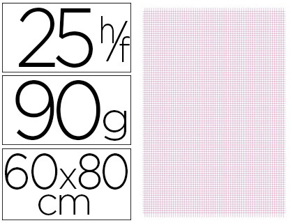 FEUILLE CLAIREFONTAINE PETITS CARREAUX 5/5 60X80CM 90G PAQUET 25 UNITS
