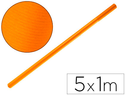PAPIER KRAFT LIDERPAPEL 65G/M2 UNICOLORE ORANGE INTENSE ROULEAU 1X5M
